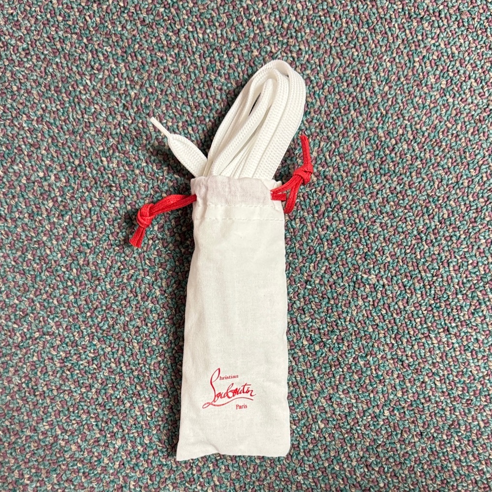 Christian Louboutin White Shoelaces with pouch